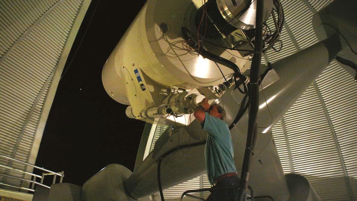 The 1 m Zeiss telescope inside ESA's Optical Ground Station dome